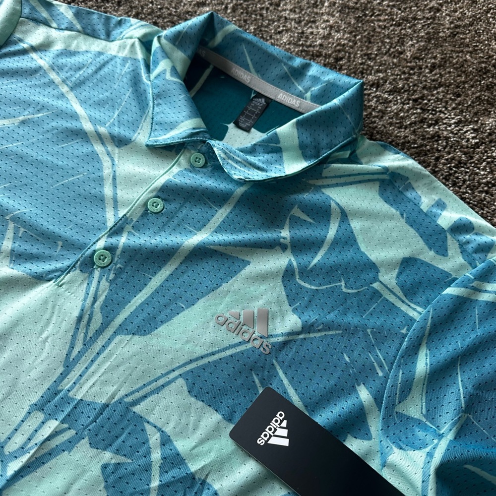 NWT* Mens Blue/Teal Large Golf Polo Shirt